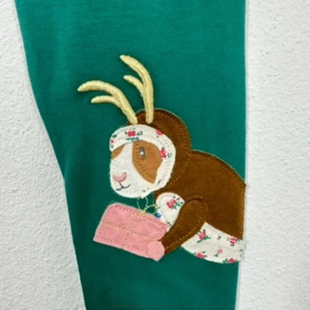 Mini Boden Adorable Holiday Christmas Mouse Animals Santa Presents Leggings - Picture 4 of 8